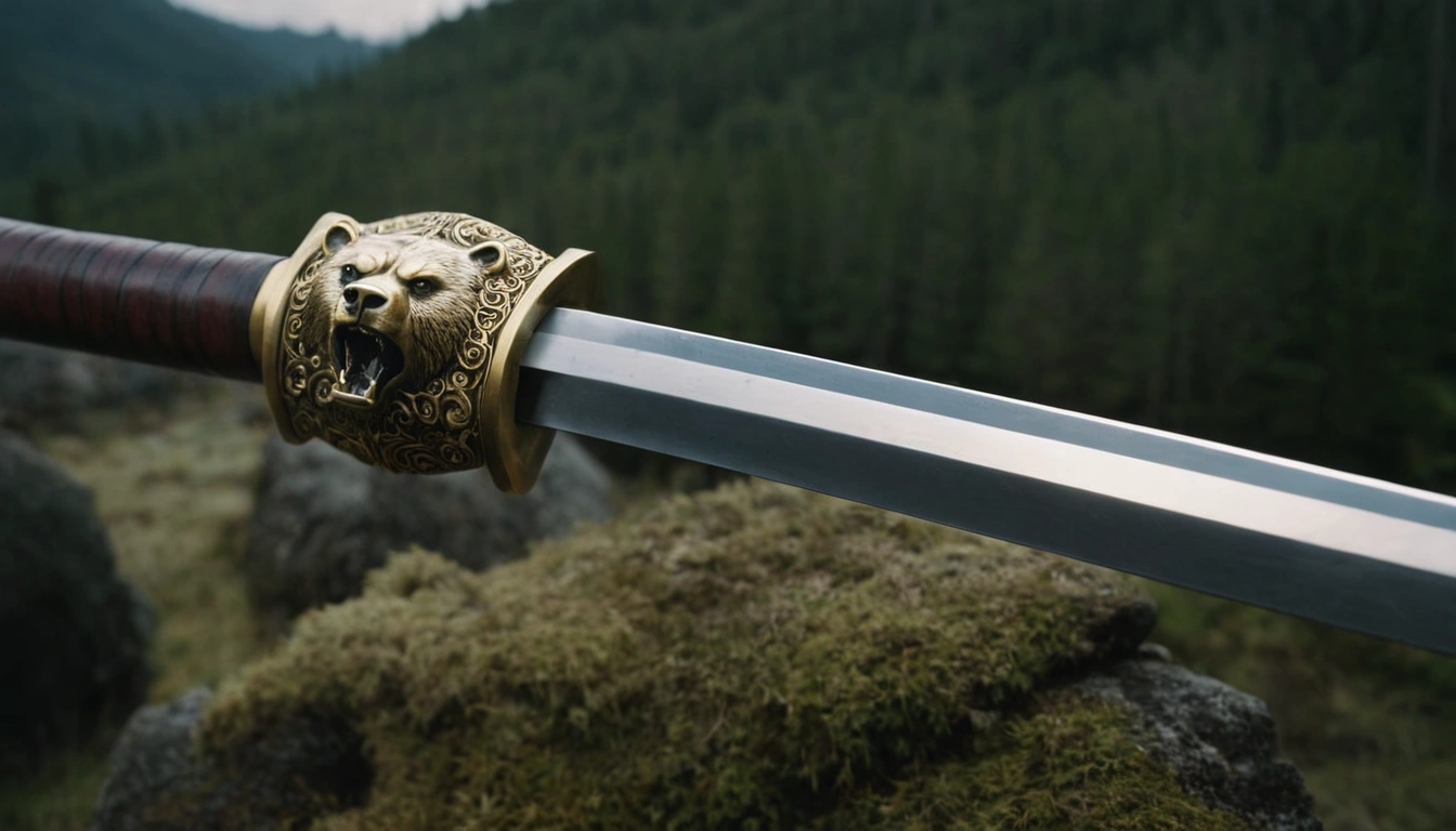 hongen civil war sword with bear headon handle​